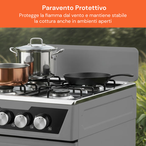 Cucina a Gas 4 Fuochi con Vano Portabombola – Per Interni ed Esterni