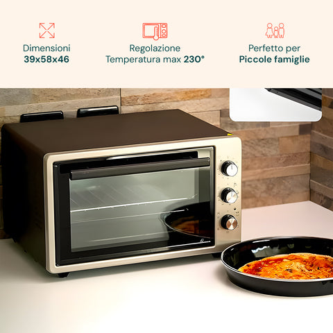 Mini Forno Elettrico 32L 1420W con Termostato Regolabile fino a 230°C