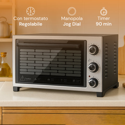 Mini Forno Elettrico 32L 1420W con Termostato Regolabile fino a 230°C