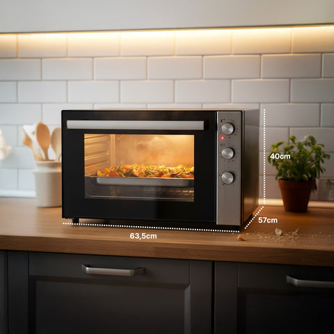 Forno Elettrico Ventilato 70L Multifunzione 2500W – Luce Interna e Timer 90 Min