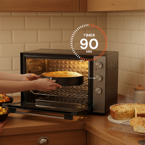 Forno Elettrico Ventilato 70L Multifunzione 2500W – Luce Interna e Timer 90 Min