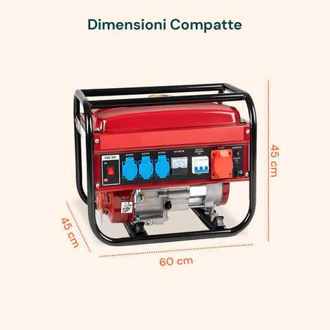 Gruppo Elettrogeno Portatile Doppia Uscita 220V / 380V per Campeggio e Cantiere