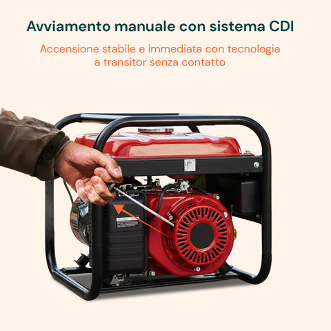 Gruppo Elettrogeno Portatile Doppia Uscita 220V / 380V per Campeggio e Cantiere