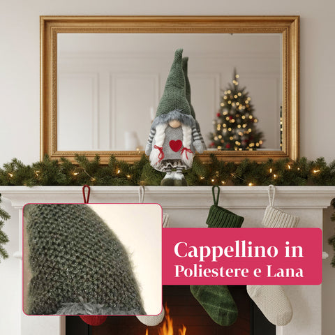 Gnomo Natalizio per Decorazione da 40 cm Rosso o Verde in Vari Outfit