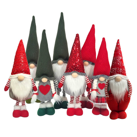 Gnomo Natalizio per Decorazione da 40 cm Rosso o Verde in Vari Outfit
