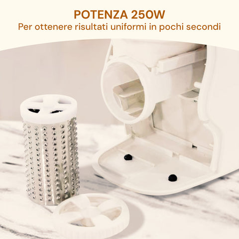 Grattugia Elettrica Con Vaschetta Porta Formaggio Estraibile 250w
