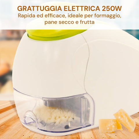 Grattugia Elettrica Con Vaschetta Porta Formaggio Estraibile 250w