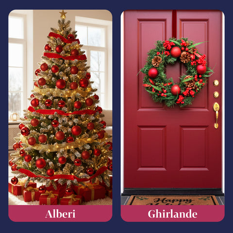 Set 100 Palline di Natale Rosse – 2 Dimensioni, 3 Finiture Diverse