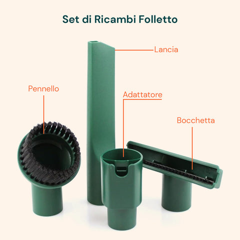 Set Accessori Folletto Compatibile VK130 in Poi – Lancia, Pennello, Adattatore