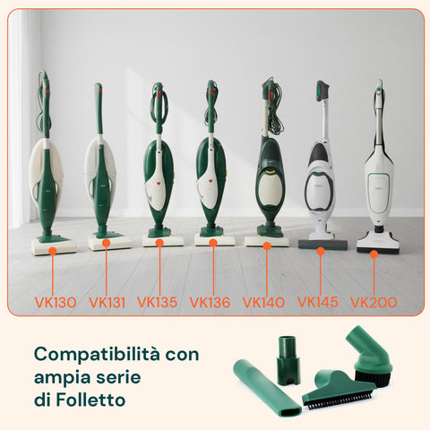 Set Accessori Folletto Compatibile VK130 in Poi – Lancia, Pennello, Adattatore