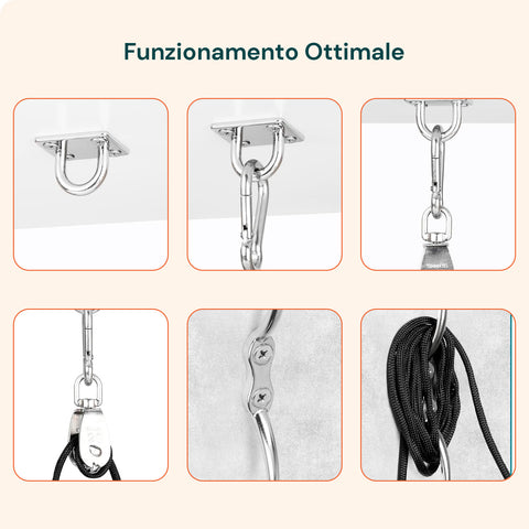 Kit Carrucola in Acciaio Inox con Fune 20 m – Resistente e Completo di Accessori