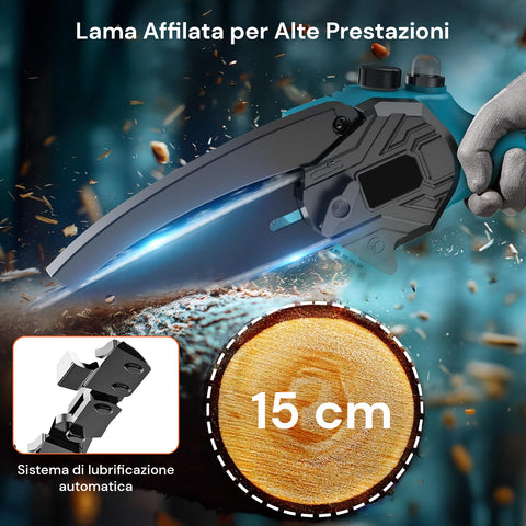 Kit 3 in 1 Potatura con Forbice, Motosega e Asta Telescopica a Batteria 88V