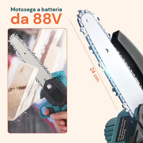 Kit 3 in 1 Potatura con Forbice, Motosega e Asta Telescopica a Batteria 88V