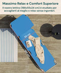 Lettino per massimo relax e comfort superiore, dimensioni 188x55x24cm studiato per accoglierti al meglio e relax senza ingombri