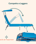 Lettino compatto e leggero con design pieghevole per trasporto facile e conservazione salvaspazio, perfetto per spiaggia e vacanze
