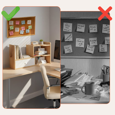 Libreria in Legno per Scrivania con 2 Ripiani e Design Multifunzionale