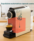 Macchina caffè con spegnimento automatico dopo 9 minuti di inattività per risparmio energetico e massima sicurezza domestica
