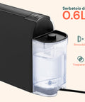 Macchina caffè con serbatoio 0,6L rimovibile e trasparente, facile da riempire e pulire per utilizzo domestico pratico quotidiano
