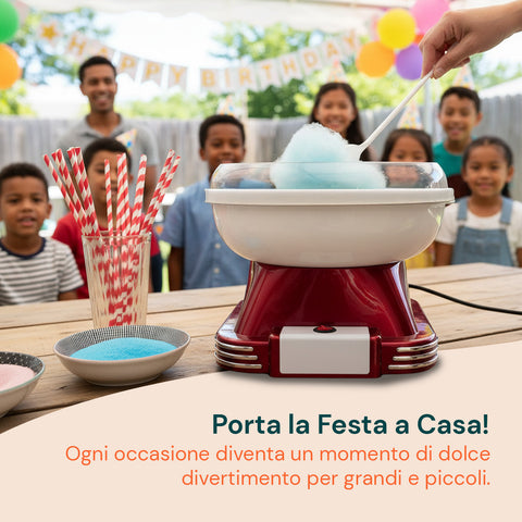 Macchina Zucchero Filato 500W Fatto in Casa – Include Cucchiaio Dosatore