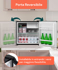 Porta reversibile con apertura fino a 74cm, installabile in entrambi i versi per maggiore flessibilità di posizionamento