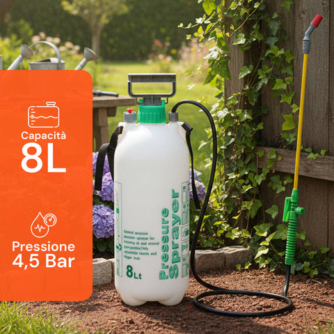 Vaporizzatore a Pressione 8L con Lancia in Fibra di Vetro e Ugello Regolabile