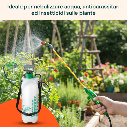 Vaporizzatore a Pressione 8L con Lancia in Fibra di Vetro e Ugello Regolabile