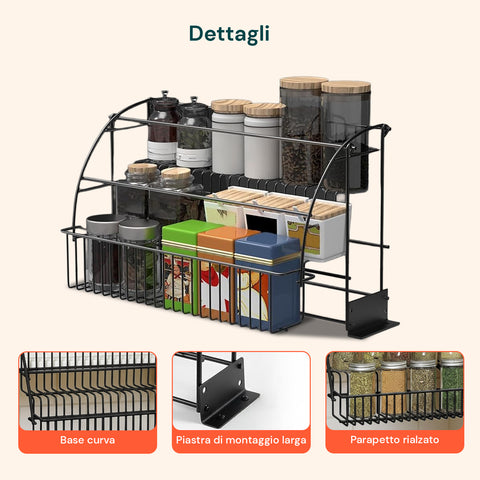 Scaffale Pieghevole 3 Ripiani in Metallo Nero – Robusto e Pratico