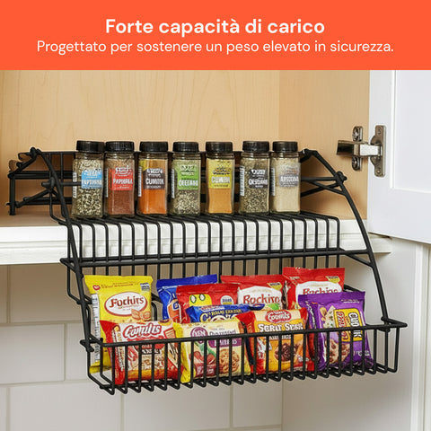 Scaffale Pieghevole 3 Ripiani in Metallo Nero – Robusto e Pratico