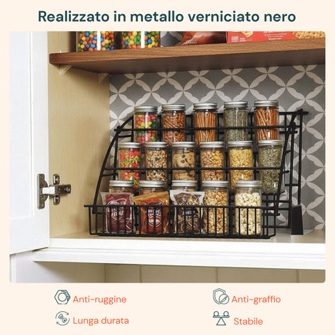 Scaffale Pieghevole 3 Ripiani in Metallo Nero – Robusto e Pratico