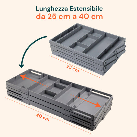 Organizer Cassetti 3 Livelli – Contenitore Modulabile Grigio Salvaspazio