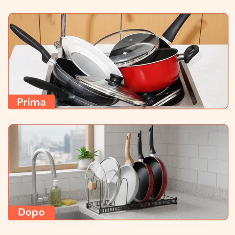 Organizer Portapentole Estensibile da 30 a 58cm per Utensili da Cucina