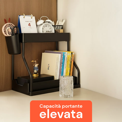 Organizer Estraibile Salvaspazio con Cestello e Ganci per Bagno o Cucina