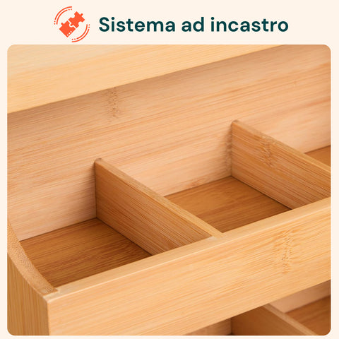 Organizer Multiuso in Legno di Bambù – 9 Scomparti con Design Stabile
