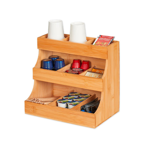 Organizer Multiuso in Legno di Bambù – 9 Scomparti con Design Stabile