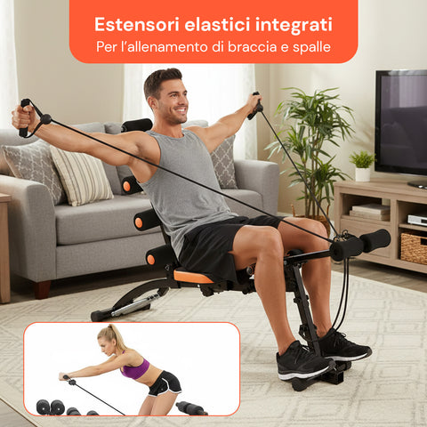 Panca Pieghevole Multifunzione 22 in 1 – Allenamento Addominali, Braccia e Gambe