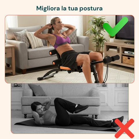 Panca Pieghevole Multifunzione 22 in 1 – Allenamento Addominali, Braccia e Gambe