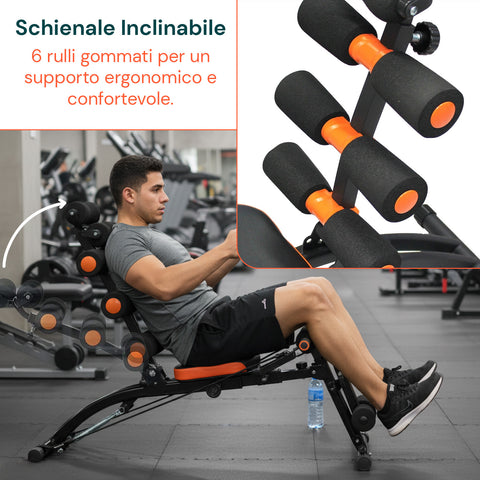 Panca Pieghevole Multifunzione 22 in 1 – Allenamento Addominali, Braccia e Gambe