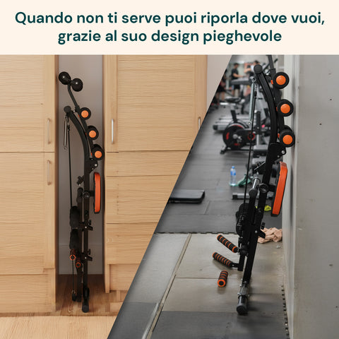 Panca Pieghevole Multifunzione 22 in 1 – Allenamento Addominali, Braccia e Gambe