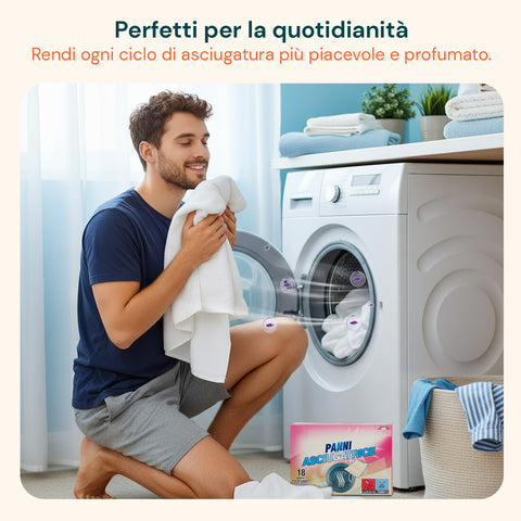Panni Asciugatrice Profumati e Ammorbidenti – Anti Pelucchi, 18/180 Pezzi