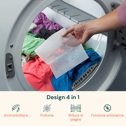 Panni Asciugatrice Profumati e Ammorbidenti – Anti Pelucchi, 18/180 Pezzi