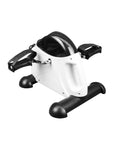 Mini cyclette portatile da tavolo o pavimento per riabilitazione e tonicità, design bianco e nero compatto salvaspazio