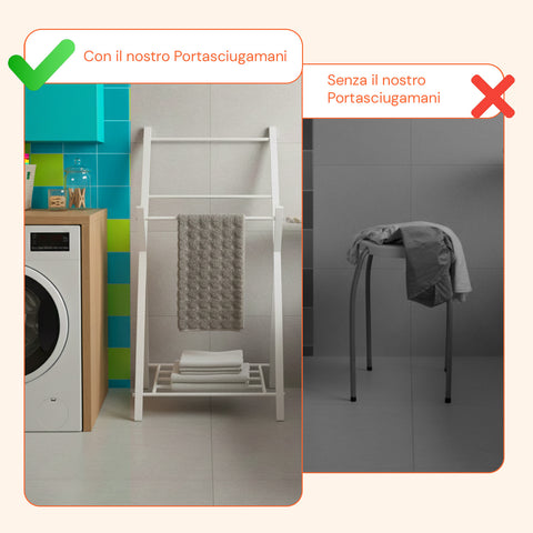 Piantana Porta Asciugamani Viva Bianco