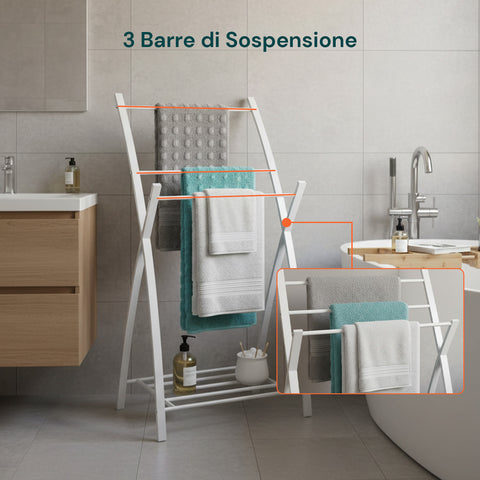 Piantana Porta Asciugamani Viva Bianco