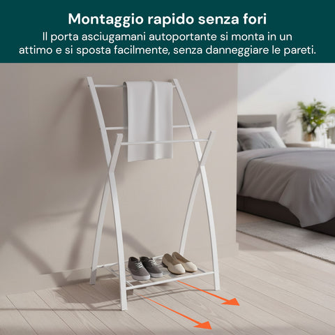 Piantana Porta Asciugamani Viva Bianco