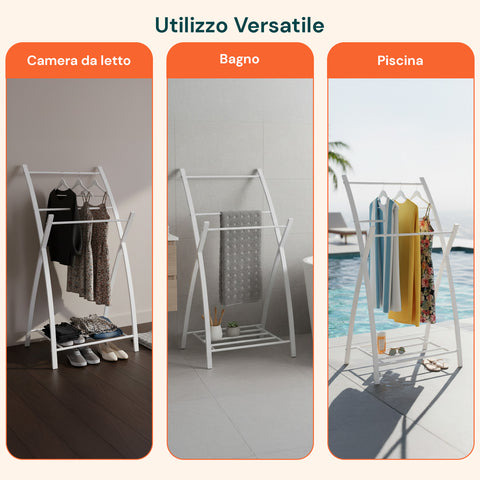 Piantana Porta Asciugamani Viva Bianco