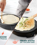 Crepes maker con design salvaspazio compatto e funzionale, perfetto per cucine moderne, unisce praticità e prestazioni professionali