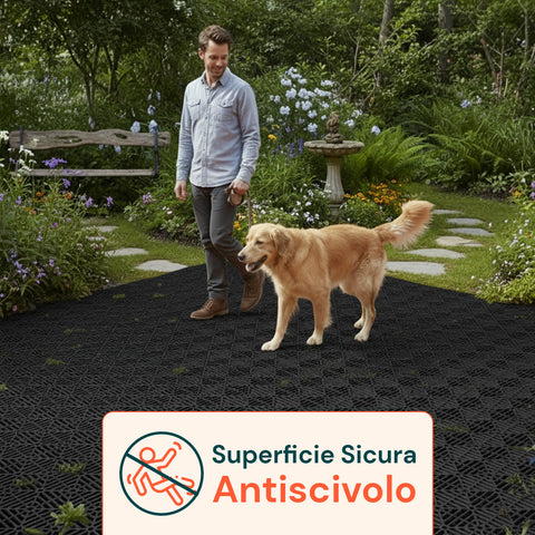 Set 50 Piastrelle a Incastro – Antiscivolo e Drenanti 29,5x29,5 cm