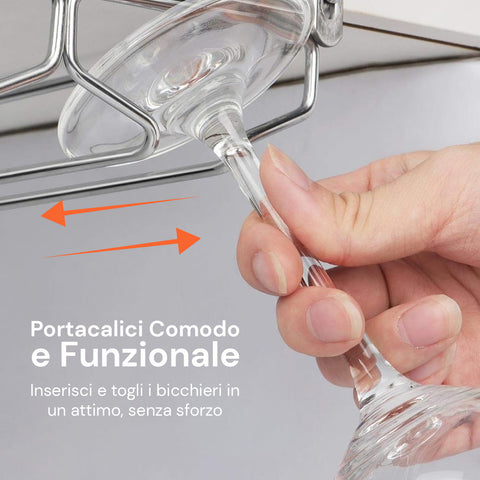 Portabicchieri da vino in metallo da appendere per bar, caffetteria, cucina, ristorante, espositore per calici, colore nero Portabicchieri da vino in metallo da appendere per bar, caffetteria, cucina, ristorante, espositore per calici, colore nero