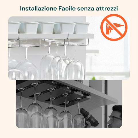 Porta Calici In Metallo 34,5x50x9,5cm