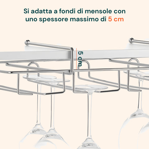 Porta Calici In Metallo 34,5x50x9,5cm